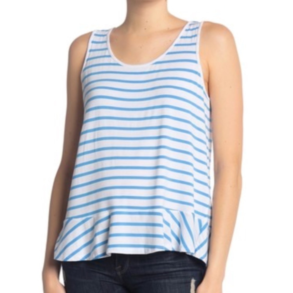 Draper James nautical striped blue & white tank